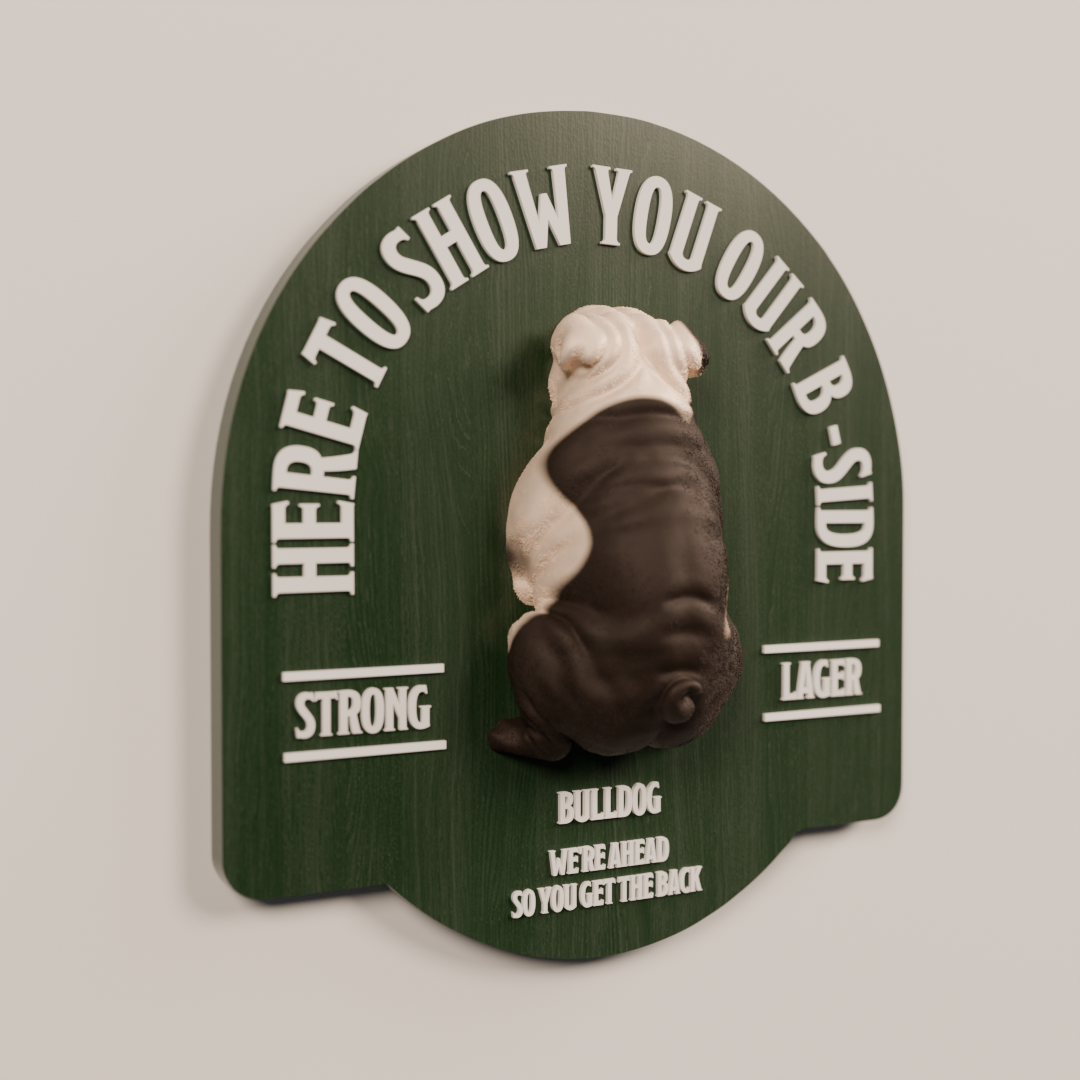 Bulldog Beer Promotional Sign with Bottle Opener 2