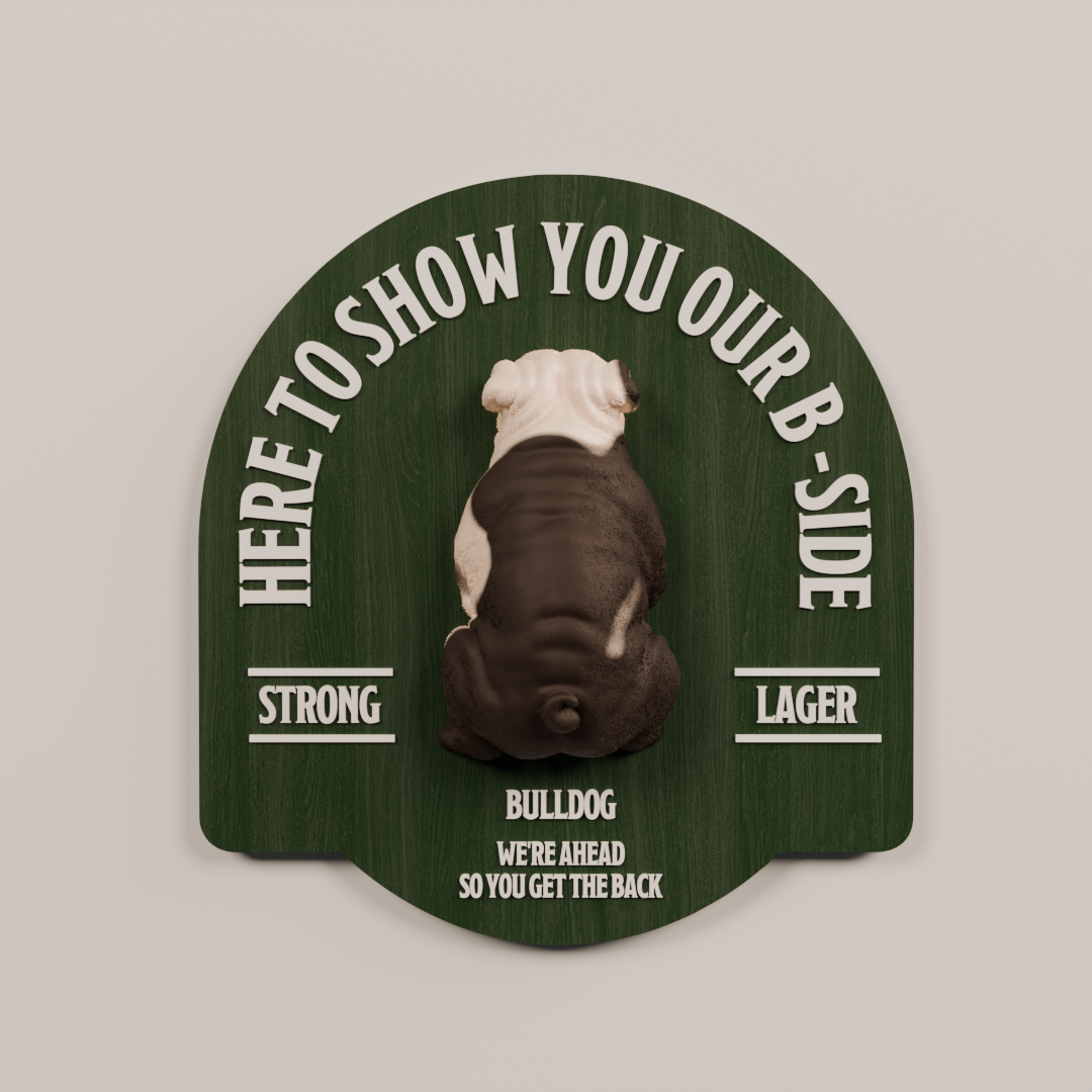Bulldog Beer Promotional Sign with Bottle Opener 4