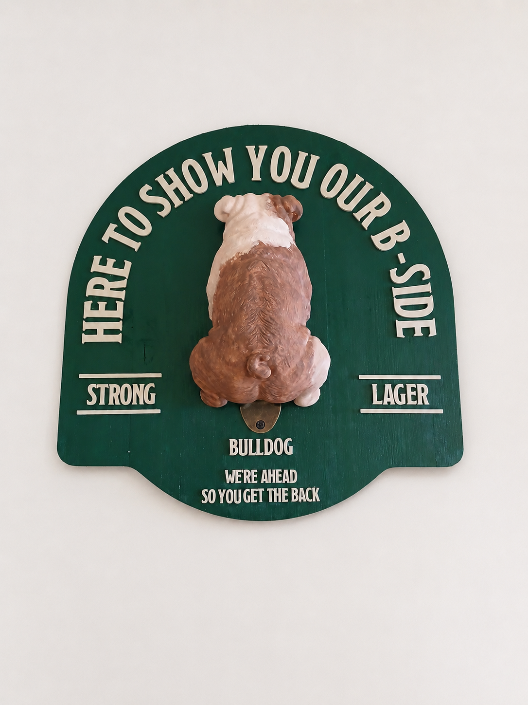 Bulldog Beer Promotional Sign with Bottle Opener